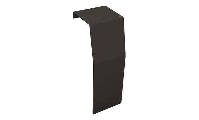 Single bronze premium baseboard heater end cap, tall and with a sleek, angled, closed-end design, isolated on a white background.