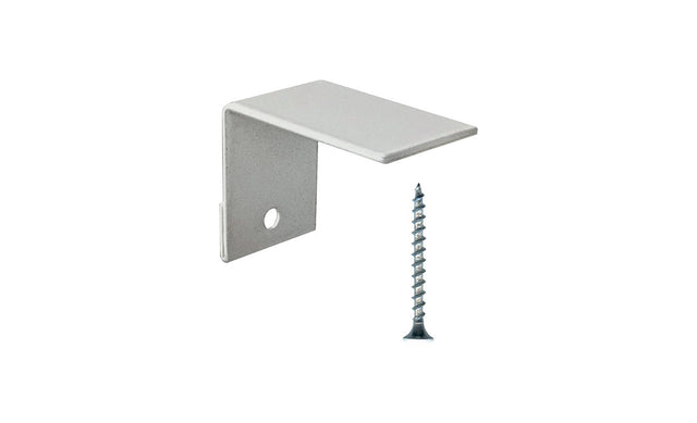 white wall bracket with screw
