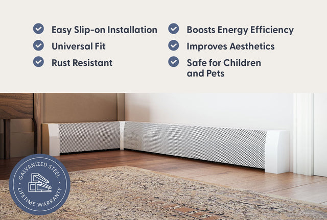 Premium Slip-On Baseboard Steel Heater Cover