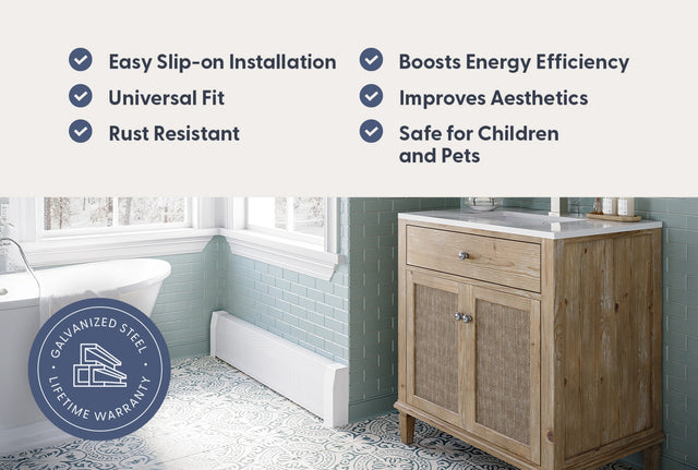 Premium Tall Slip-On Baseboard Steel Heater Cover