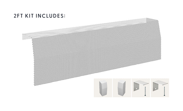 Premium Slip-On Baseboard Steel Heater Cover Kit with 2 Closed Endcaps