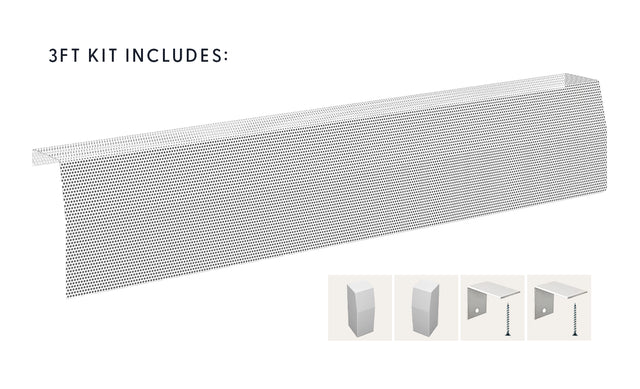 Premium Slip-On Baseboard Steel Heater Cover Kit with 2 Closed Endcaps