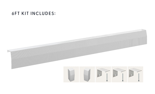 Premium Slip-On Baseboard Steel Heater Cover Kit with 2 Closed Endcaps