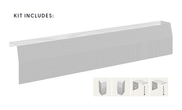 Premium Slip-On Baseboard Steel Heater Cover Kit with 2 Closed Endcaps