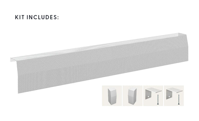 Premium Slip-On Baseboard Steel Heater Cover Kit with 2 Closed Endcaps