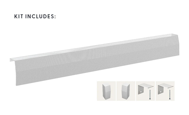 Premium Slip-On Baseboard Steel Heater Cover Kit with 2 Closed Endcaps