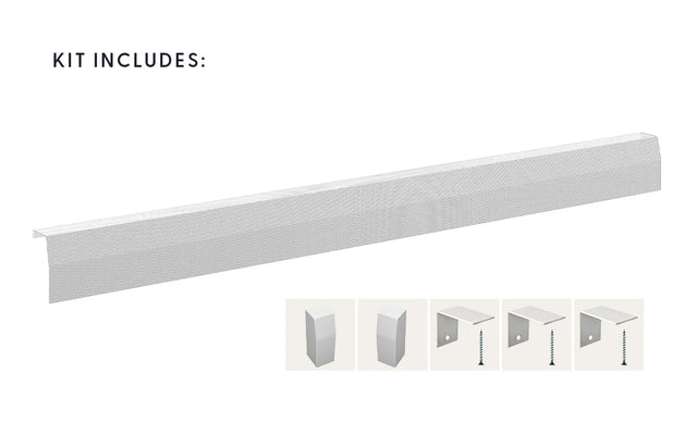 Premium Slip-On Baseboard Steel Heater Cover Kit with 2 Closed Endcaps