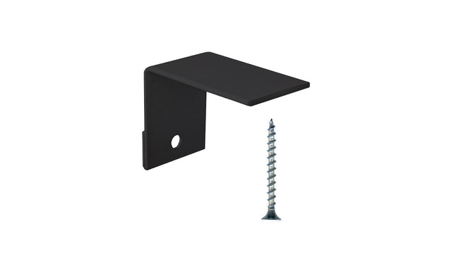 Baseboarders wall bracket in Black with included screw.